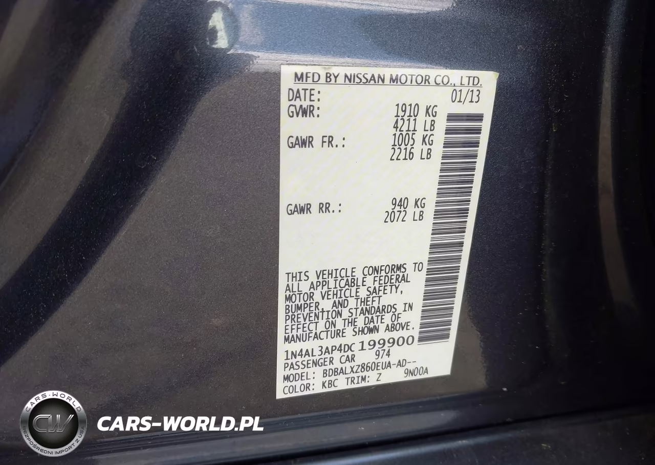 2013 Nissan Altima 2.5 Sl VIN:1N4AL3AP4DC199900 - 9