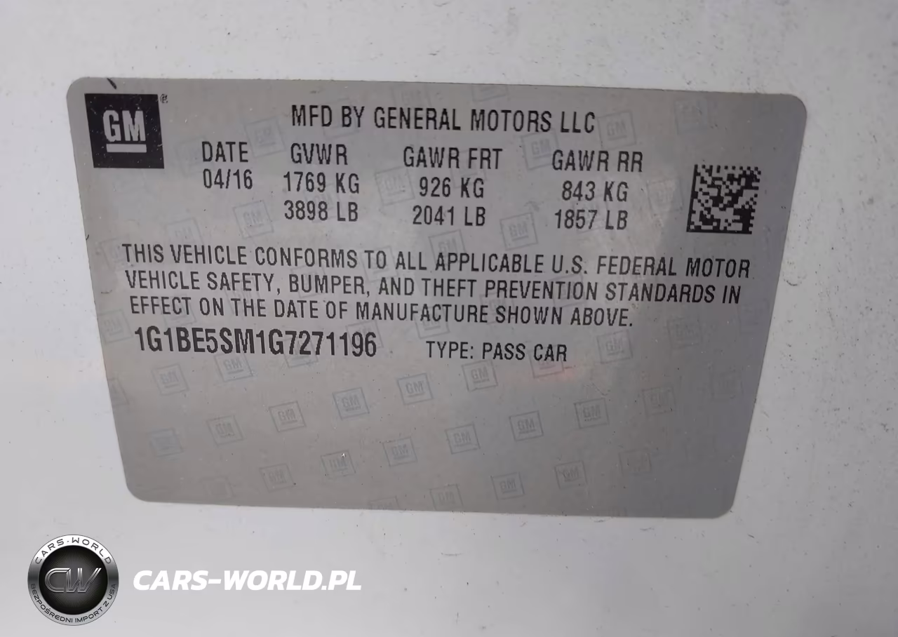 2016 Chevrolet Cruze Lt VIN:1G1BE5SM1G7271196 - 9