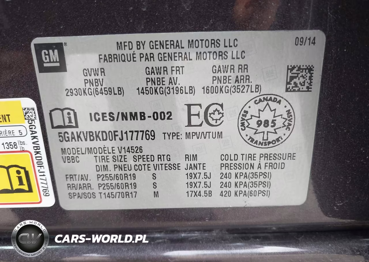 2015 Buick Enclave Leather VIN:5GAKVBKD0FJ177769 - 9