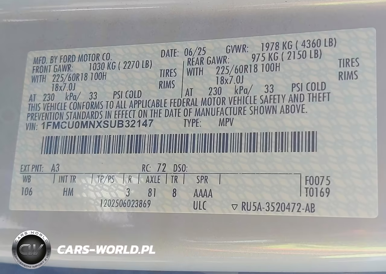 2025 Ford Escape St-Line VIN:1FMCU0MNXSUB32147 - 9
