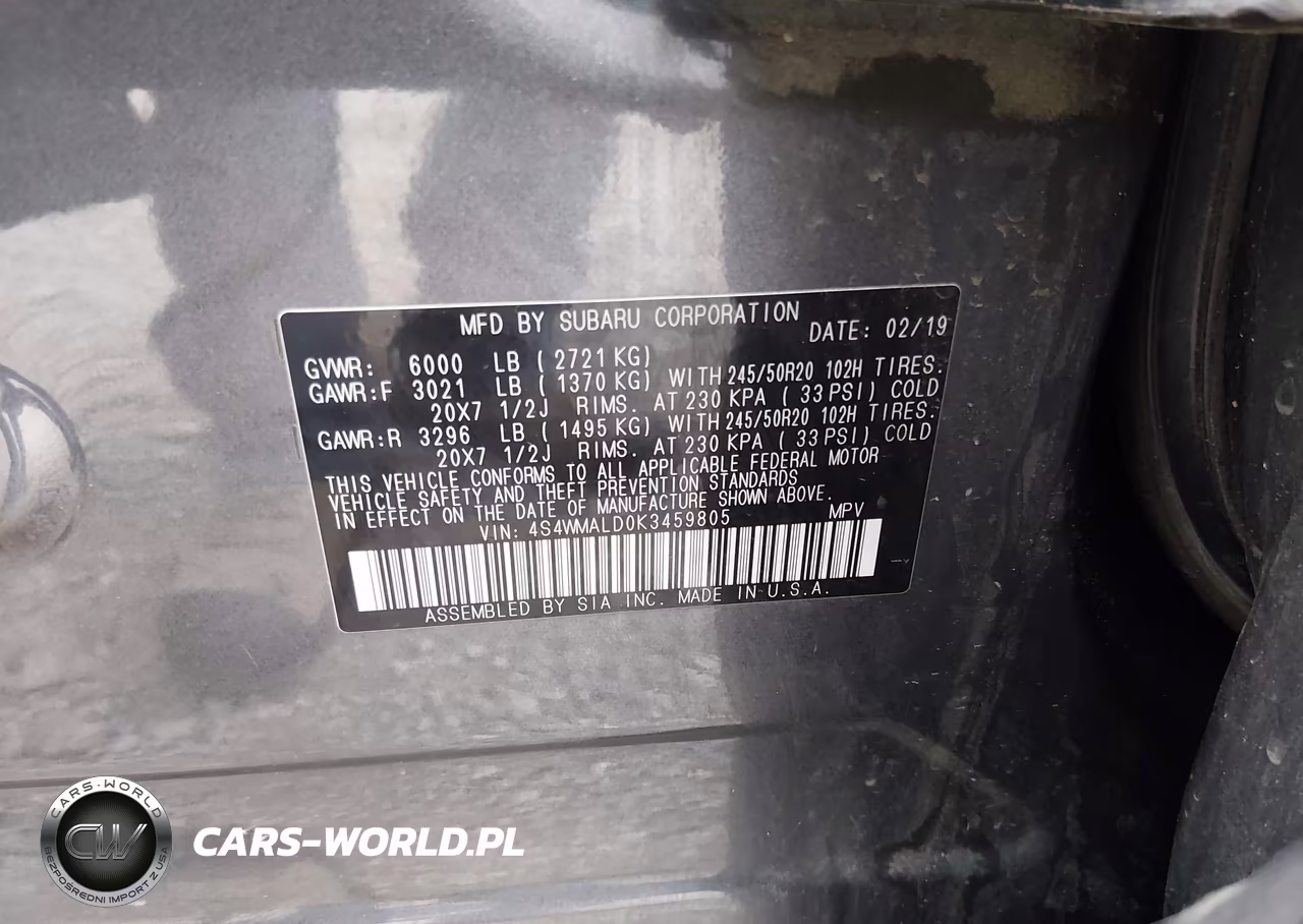 2019 Subaru Ascent Limited VIN:4S4WMALD0K3459805 - 9
