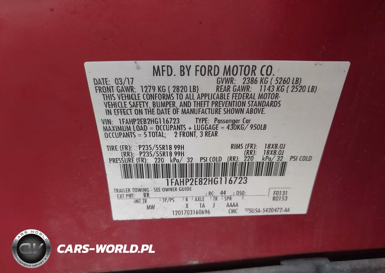 2017 Ford Taurus Sel VIN:1FAHP2E82HG116723 - 9