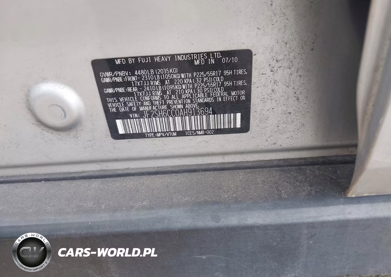 2010 Subaru Forester 2.5X Premium VIN:JF2SH6CC0AH913694 - 9