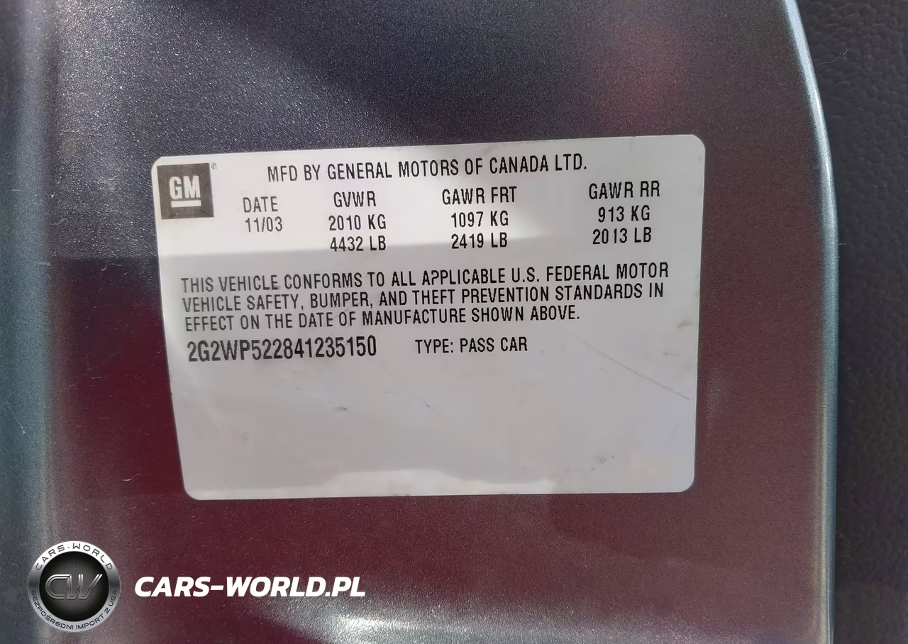 2004 Pontiac Grand Prix Gt1 VIN:2G2WP522841235150 - 9