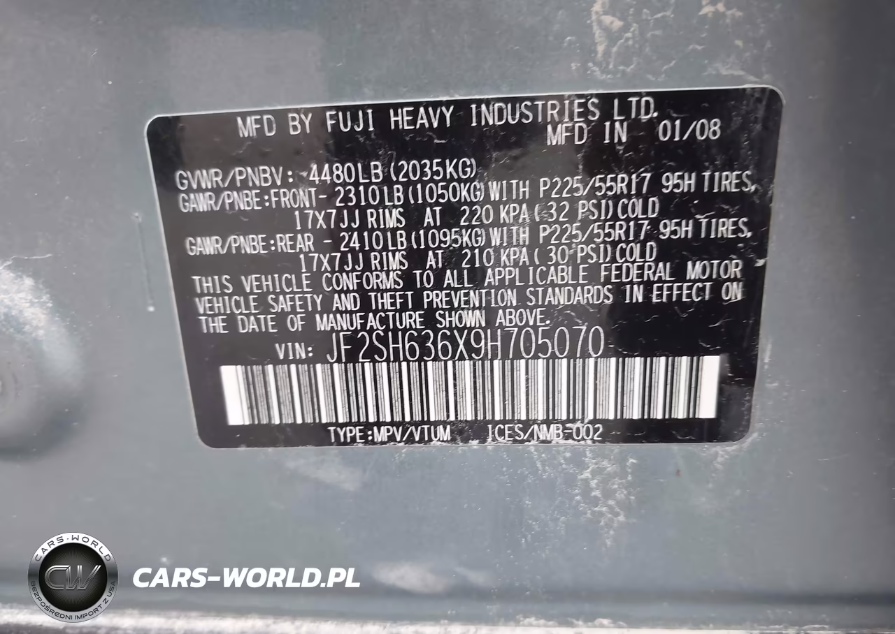 2009 Subaru Forester 2.5X VIN:JF2SH636X9H705070 - 9