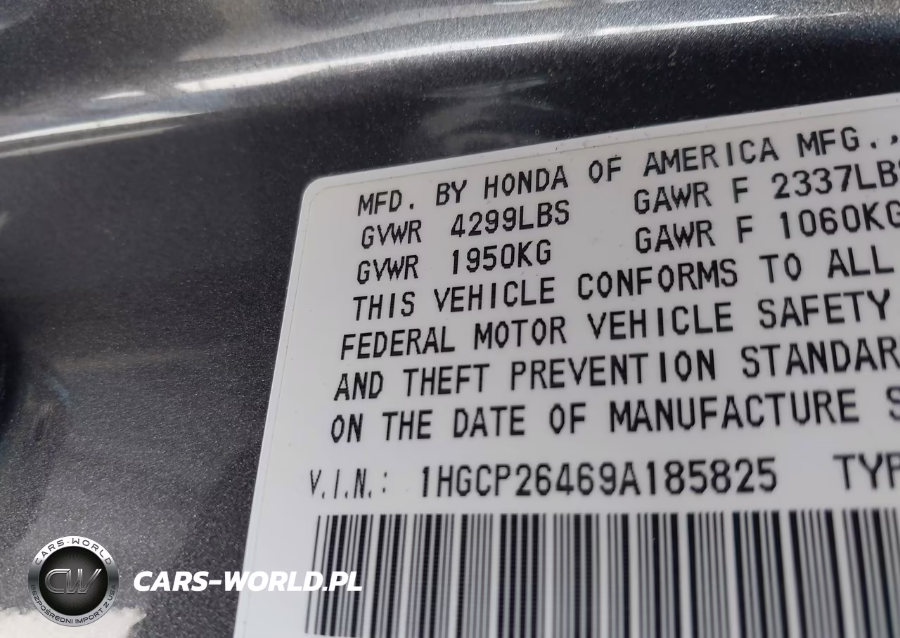 2009 Honda Accord 2.4 Lx-P VIN:1HGCP26469A185825 - 9