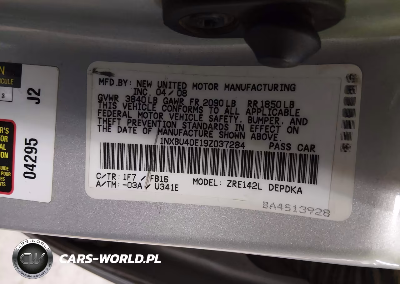 2009 Toyota Corolla Le VIN:1NXBU40E19Z037284 - 9