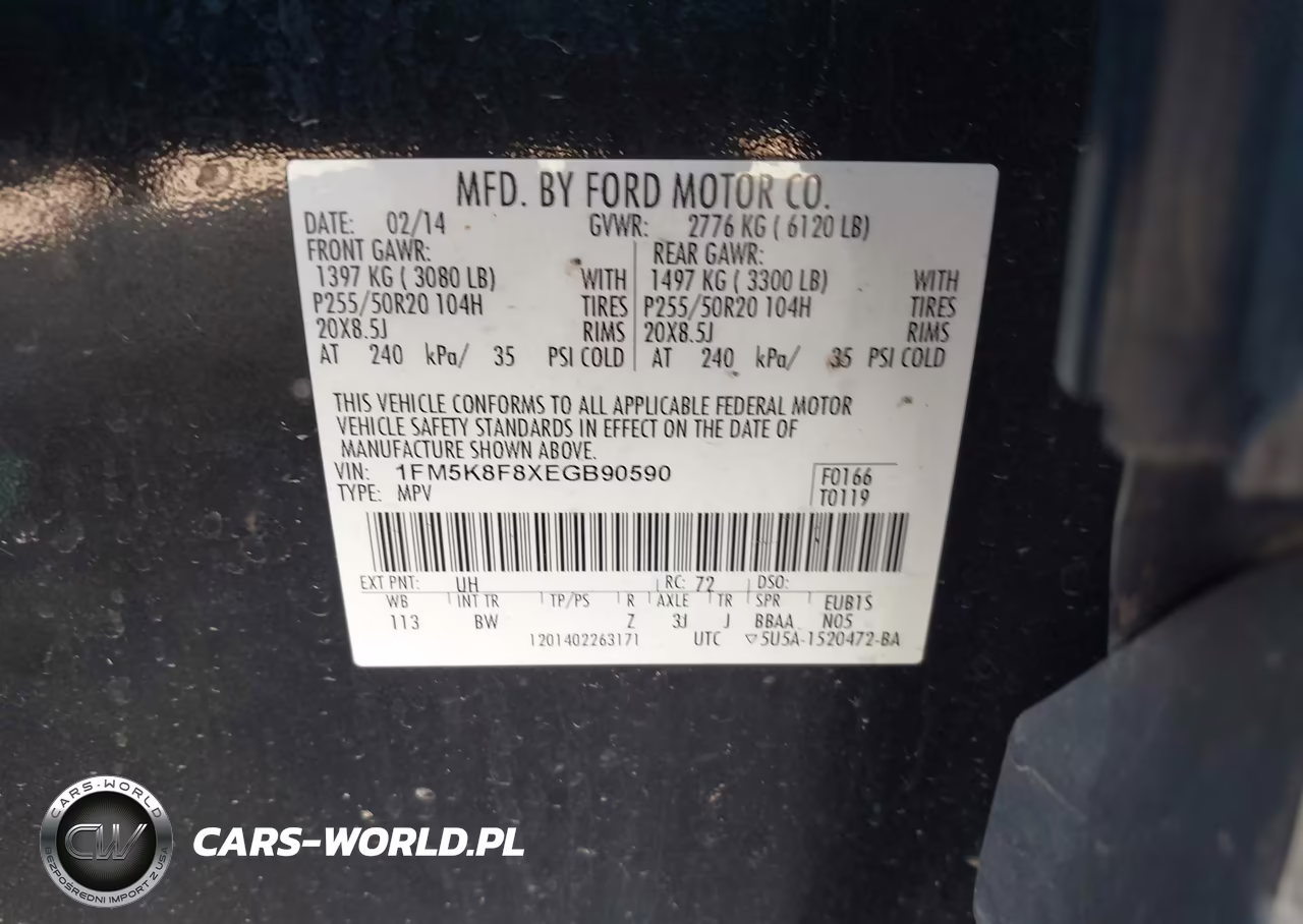 2014 Ford Explorer Limited VIN:1FM5K8F8XEGB90590 - 9