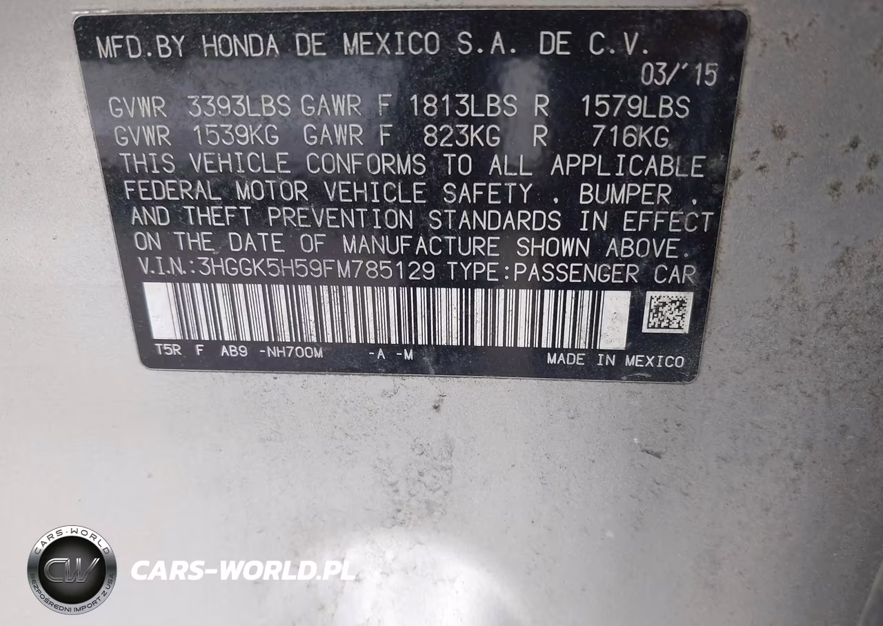 2015 Honda Fit Lx VIN:3HGGK5H59FM785129 - 9