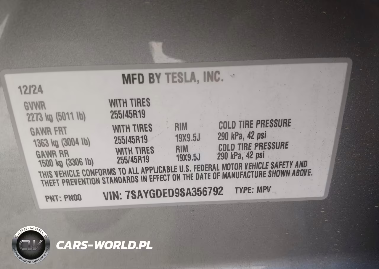 2025 Tesla Model Y Long Range Dual Motor Rear-Wheel Drive VIN:7SAYGDED9SA356792 - 9