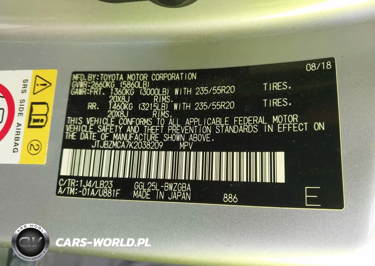 2019 Lexus Rx 350 VIN:JTJBZMCA7K2038209 - 9