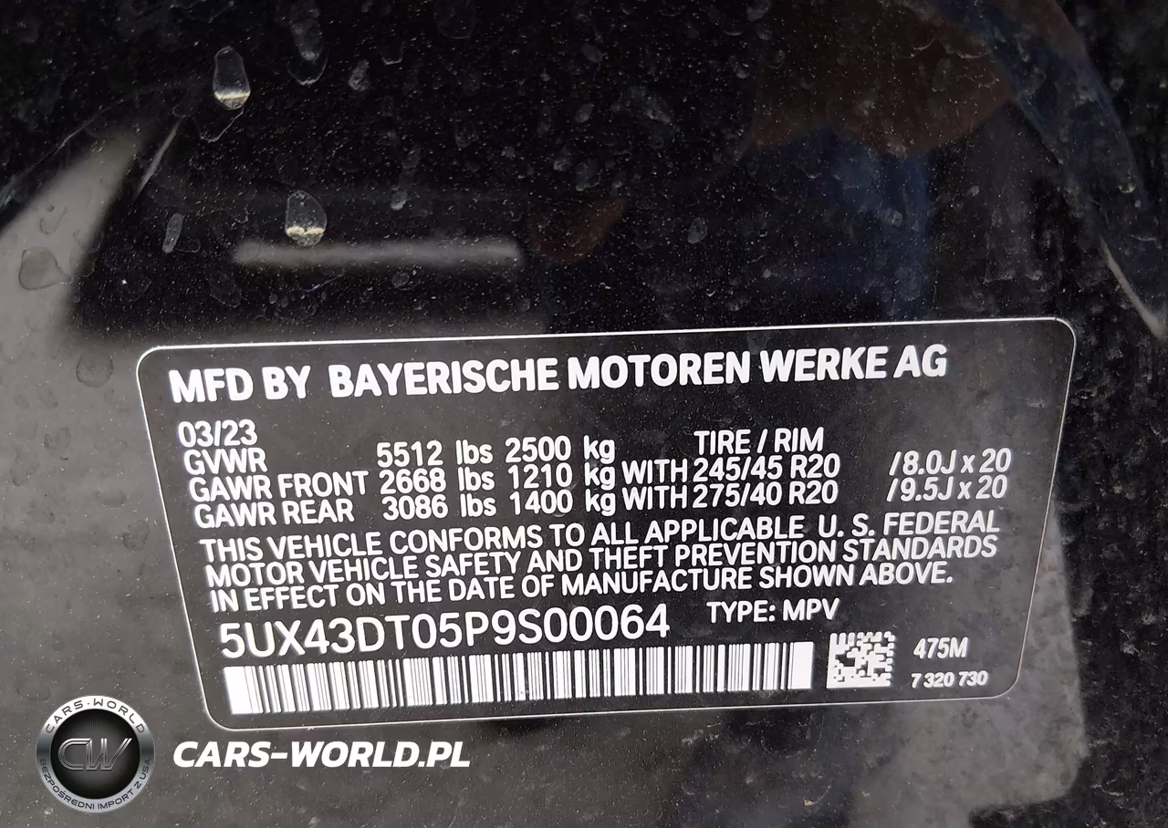 2023 BMW X4 M40I VIN:5UX43DT05P9S00064 - 9
