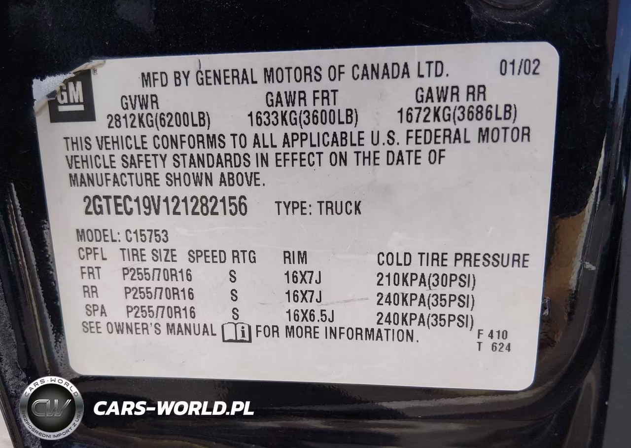 2002 GMC Sierra 1500 Sle VIN:2GTEC19V121282156 - 9