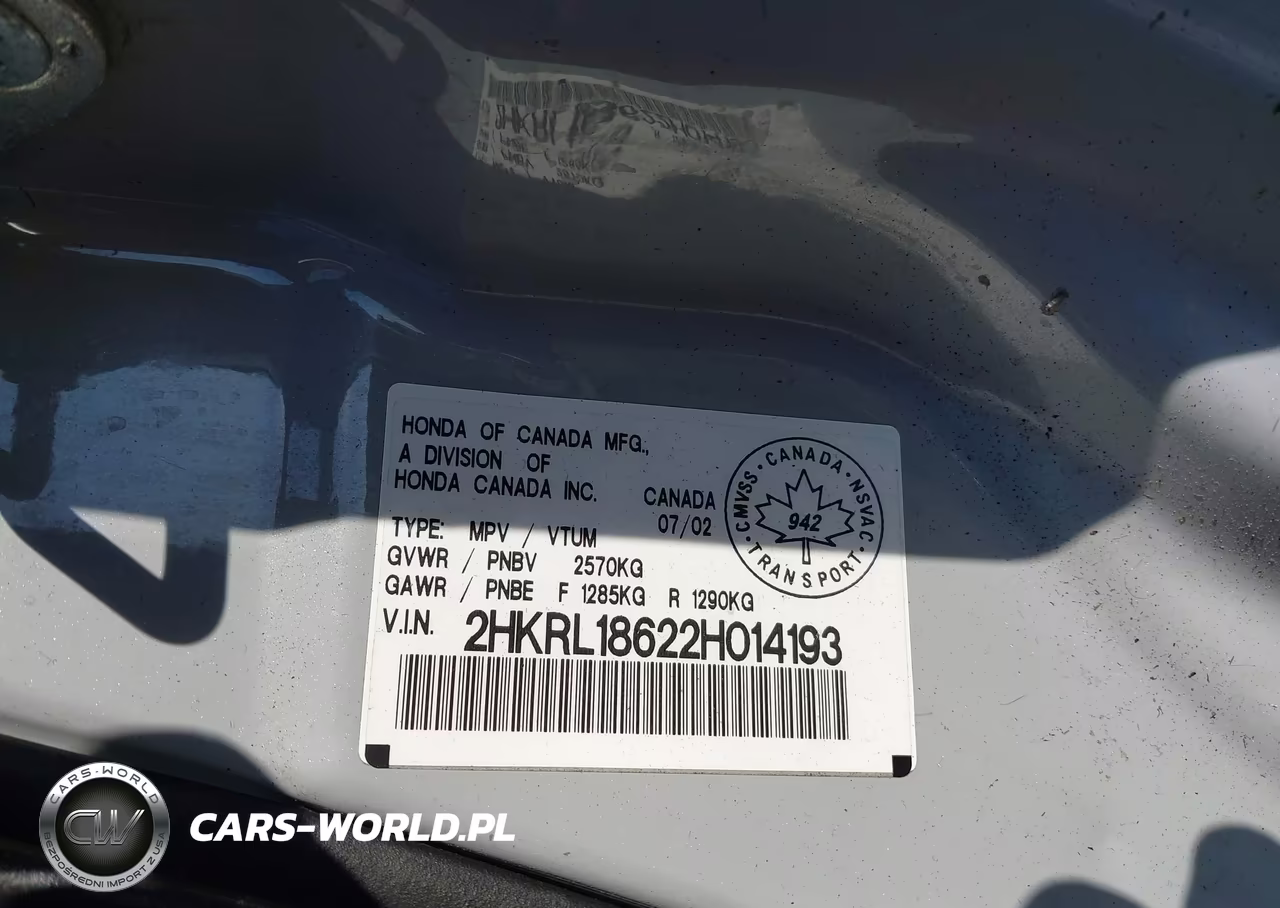 2002 Honda Odyssey Ex VIN:2HKRL18622H014193 - 9