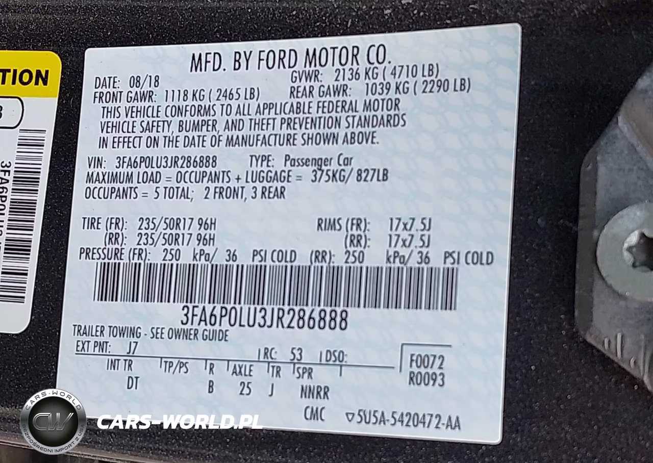 2018 Ford Fusion Hybrid Se VIN:3FA6P0LU3JR286888 - 9