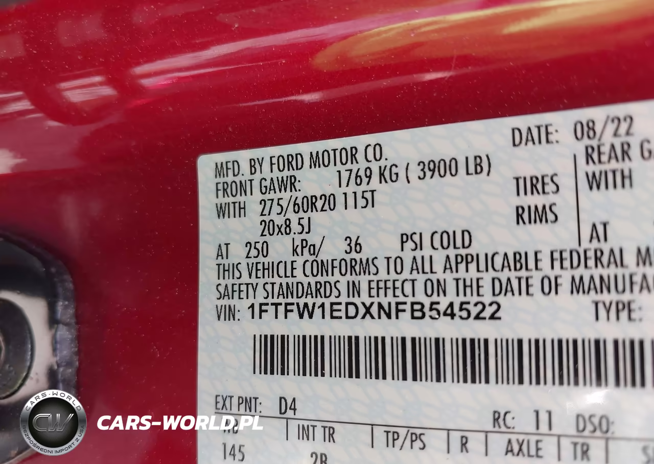2022 Ford F-150 Lariat VIN:1FTFW1EDXNFB54522 - 9