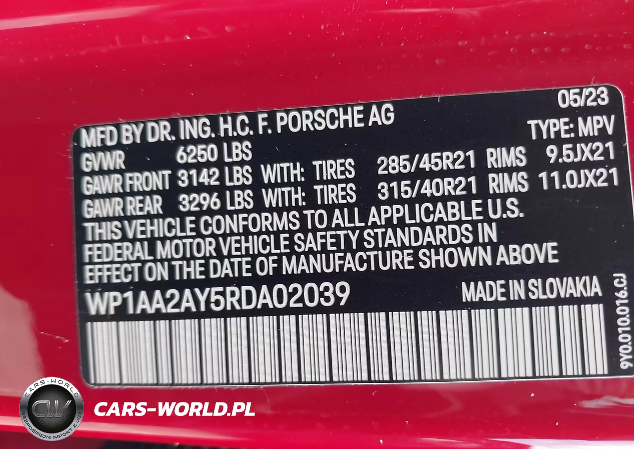2024 Porsche Cayenne VIN:WP1AA2AY5RDA02039 - 9