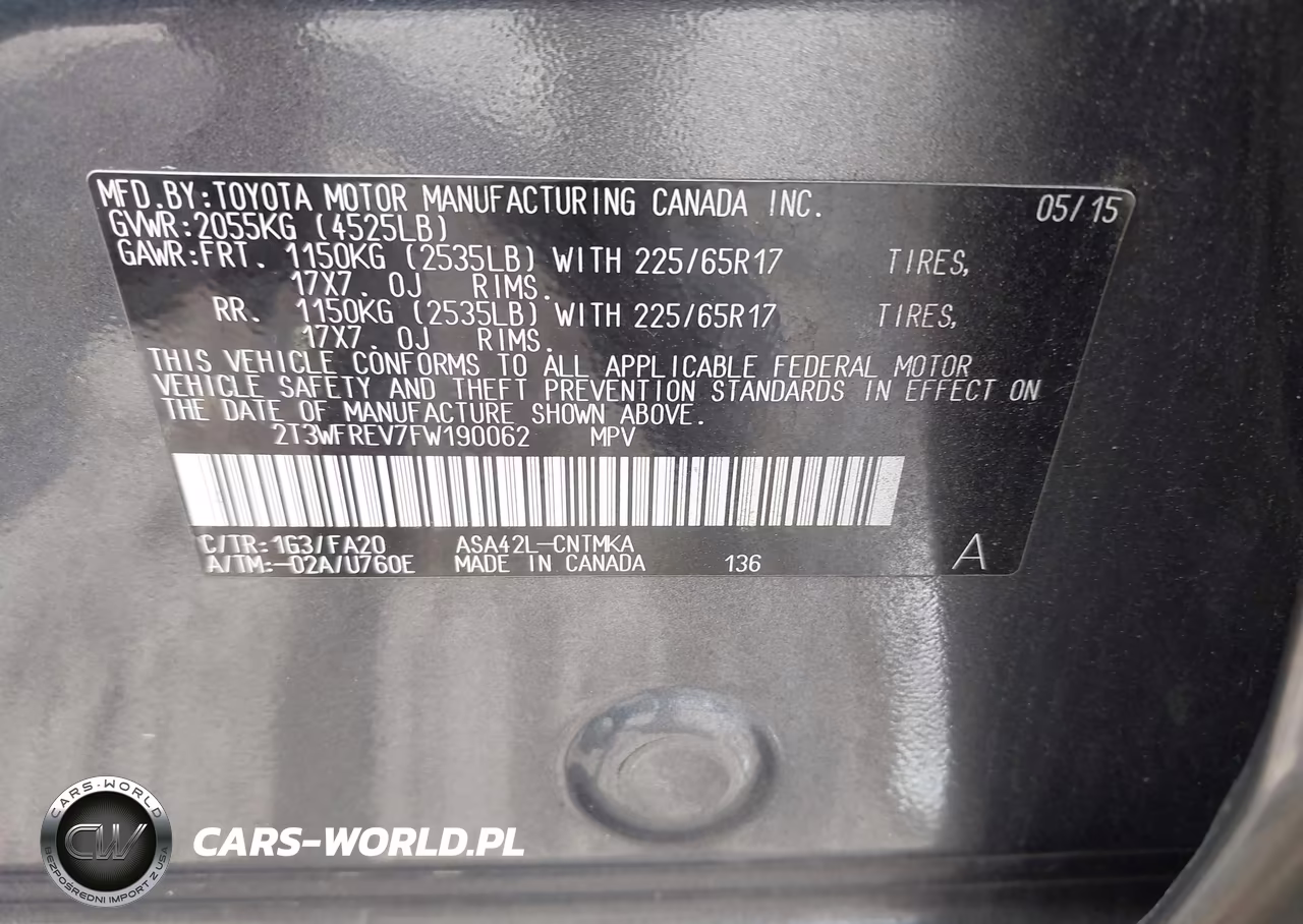 2015 Toyota Rav4 Xle VIN:2T3WFREV7FW190062 - 9