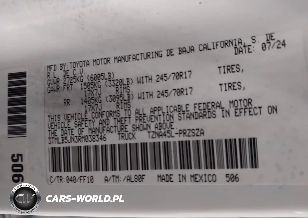 2024 Toyota Tacoma Sr5 VIN:3TMLB5JN3RM038346 - 9