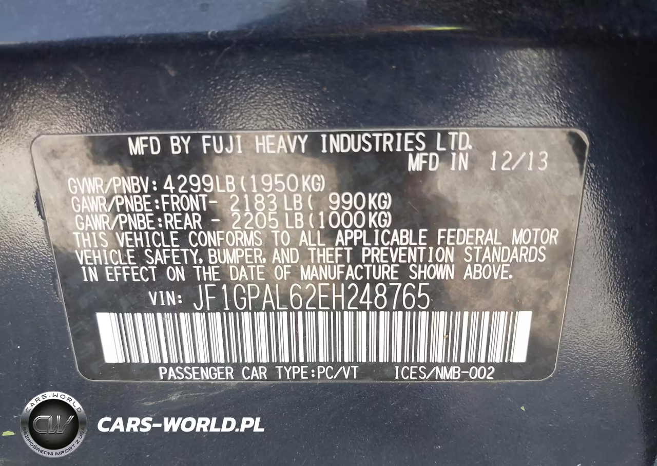 2014 Subaru Impreza 2.0I Sport Premium VIN:JF1GPAL62EH248765 - 9