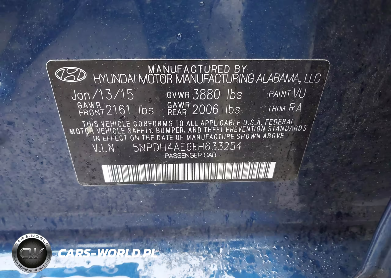 2015 Hyundai Elantra Limited VIN:5NPDH4AE6FH633254 - 9