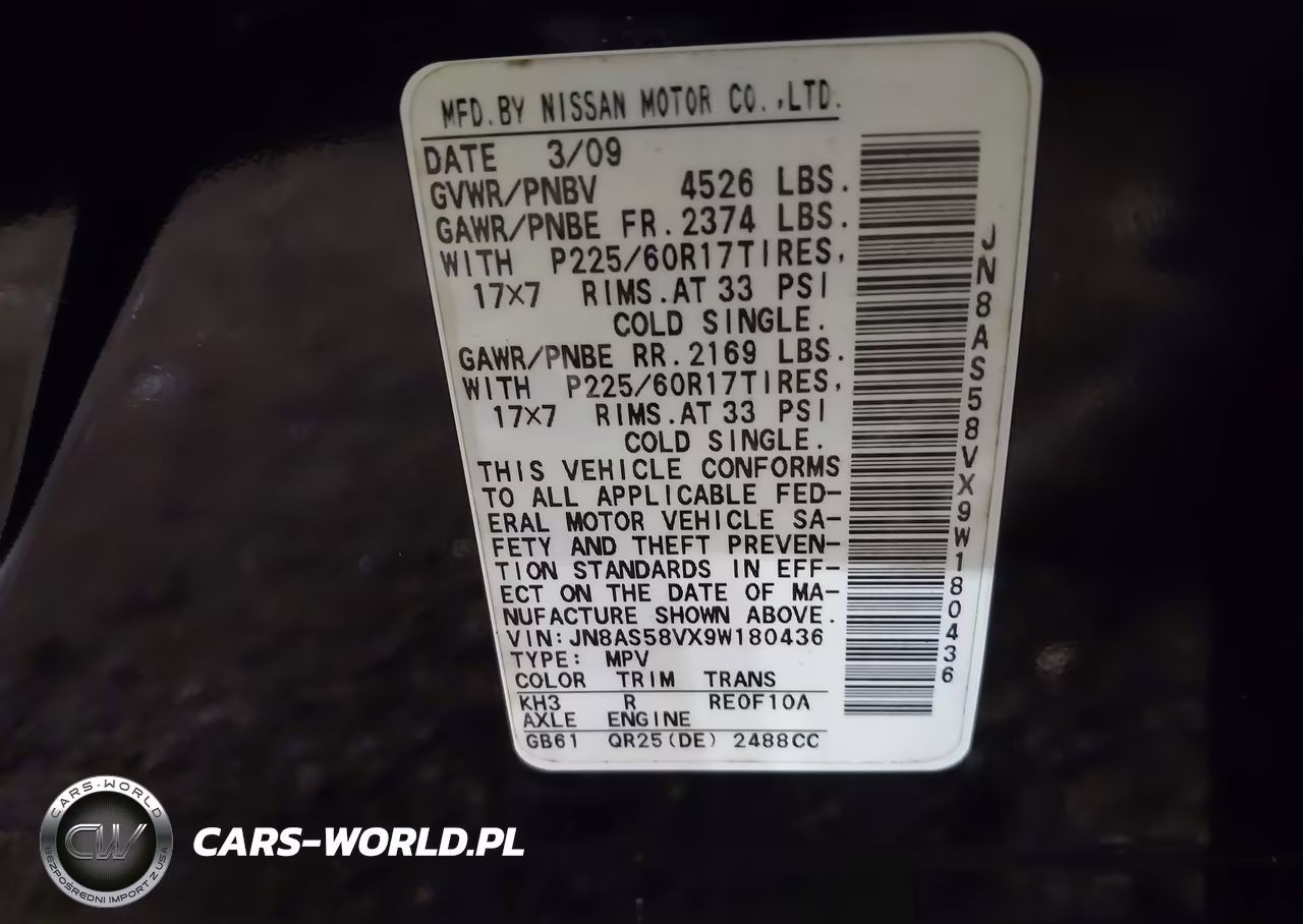 2009 Nissan Rogue Sl VIN:JN8AS58VX9W180436 - 9
