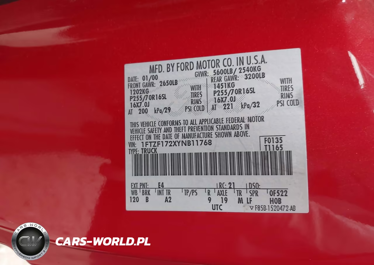 2000 Ford F-150 Work Series-Xl-Xlt VIN:1FTZF172XYNB11768 - 9
