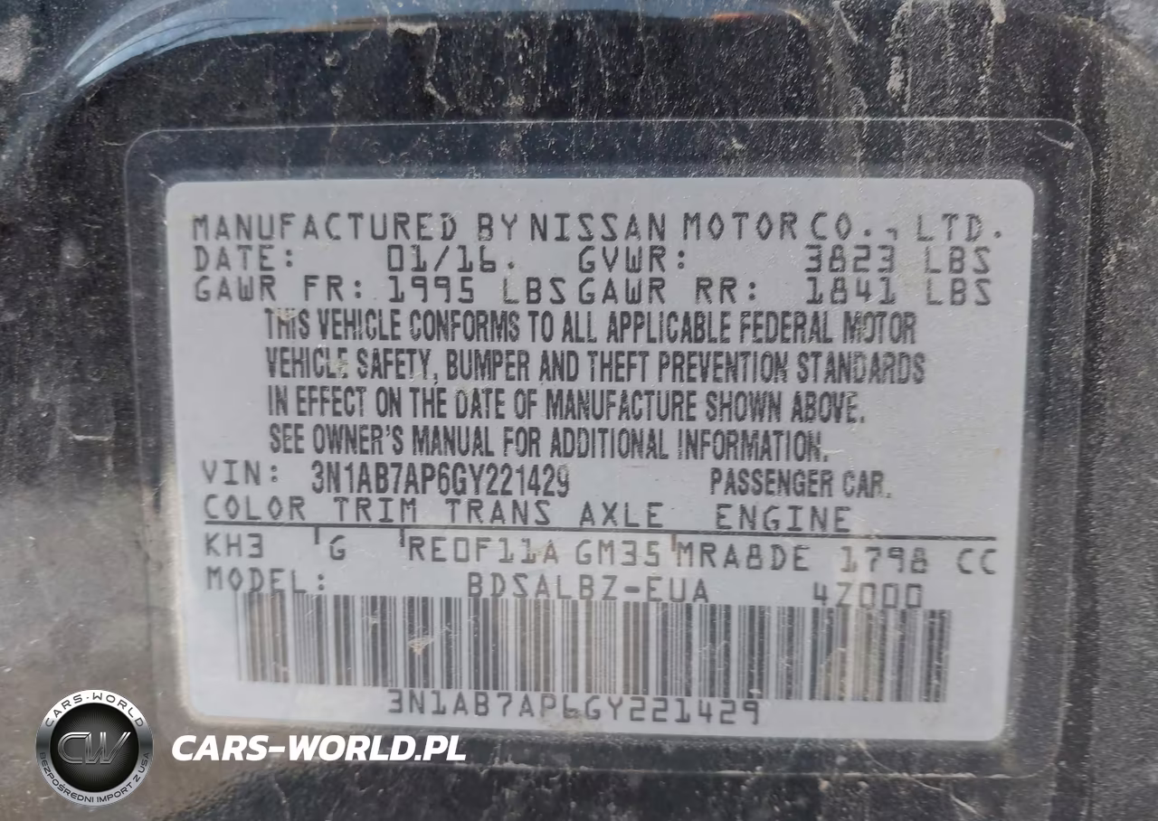 2016 Nissan Sentra S VIN:3N1AB7AP6GY221429 - 9