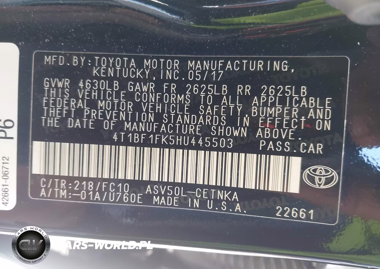 2017 Toyota Camry Le VIN:4T1BF1FK5HU445503 - 9