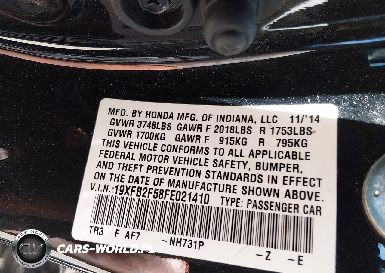 2015 Honda Civic Lx VIN:19XFB2F58FE021410 - 9