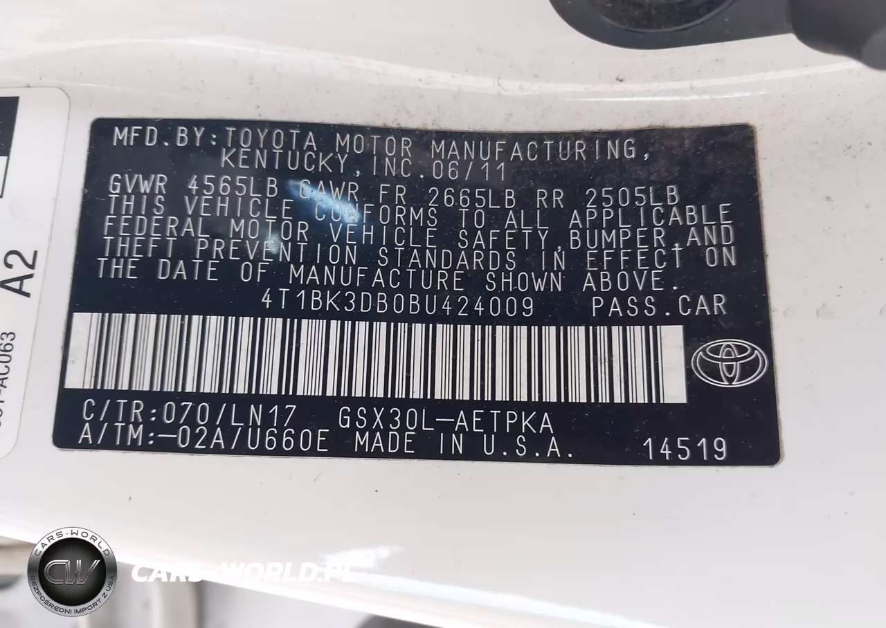 2011 Toyota Avalon Limited VIN:4T1BK3DB0BU424009 - 9