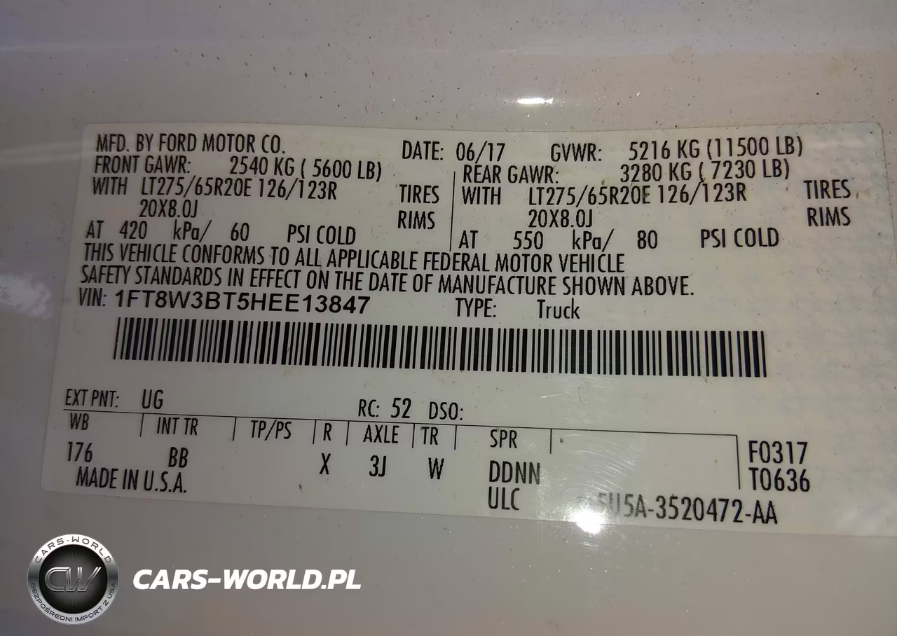 2017 Ford F-350 Platinum VIN:1FT8W3BT5HEE13847 - 9