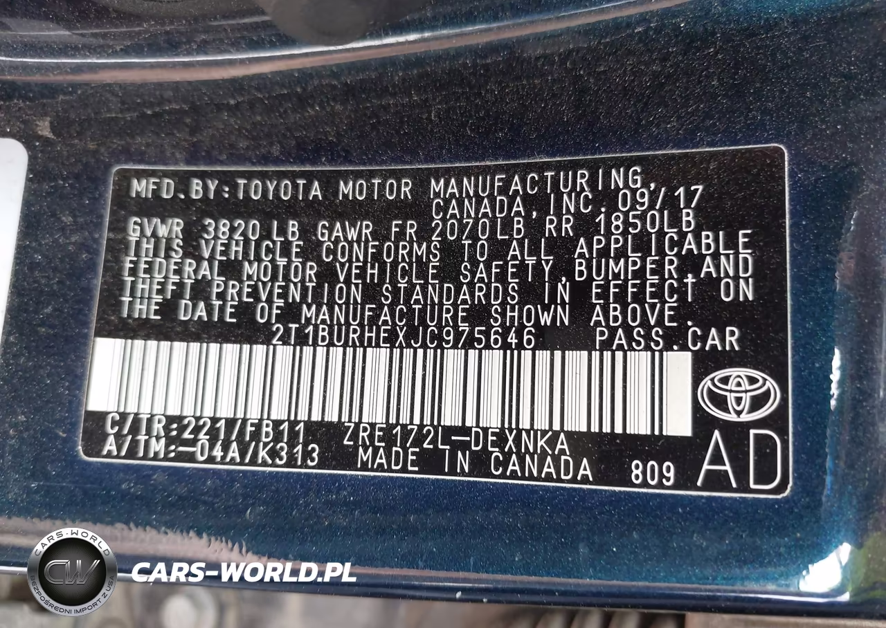 2018 Toyota Corolla Le VIN:2T1BURHEXJC975646 - 9
