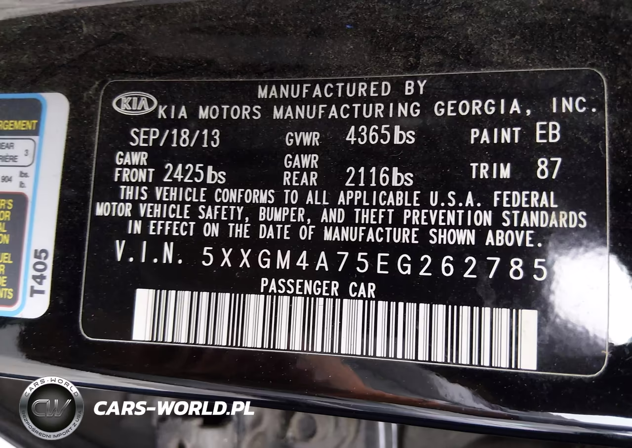 2014 Kia Optima Lx VIN:5XXGM4A75EG262785 - 9