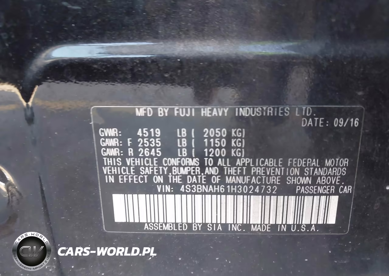 2017 Subaru Legacy 2.5I Premium VIN:4S3BNAH61H3024732 - 9