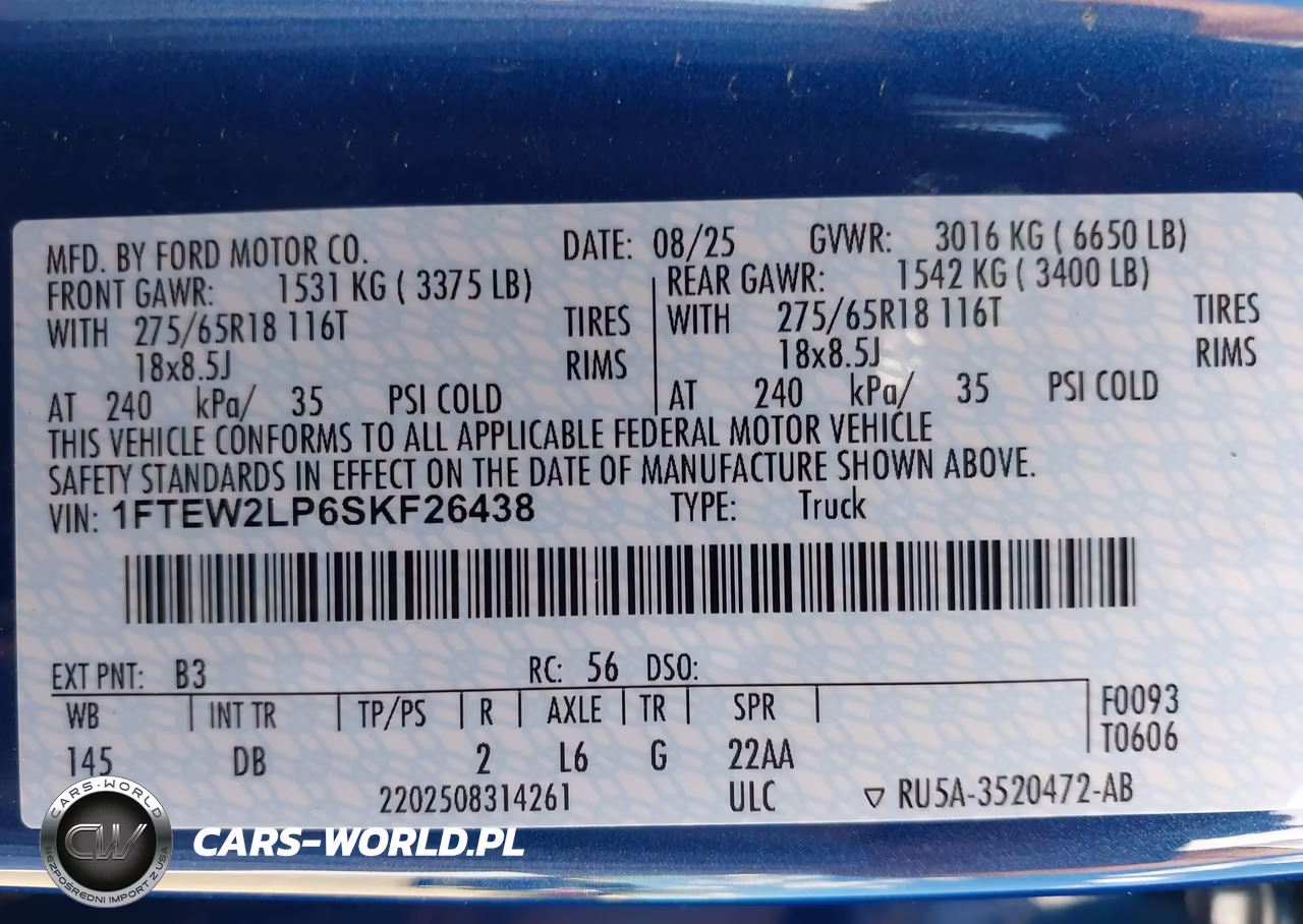 2025 Ford F-150 Stx VIN:1FTEW2LP6SKF26438 - 9