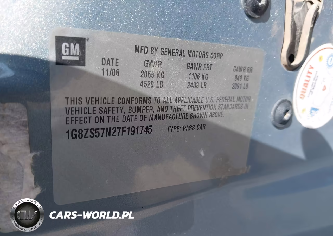 2007 Saturn Aura Xe VIN:1G8ZS57N27F191745 - 9