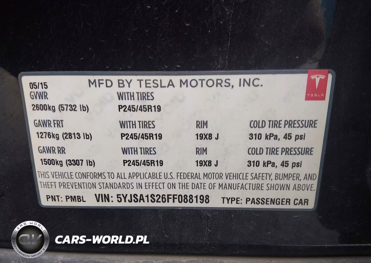 2015 Tesla Model S 70D-85D-P85D VIN:5YJSA1S26FF088198 - 9