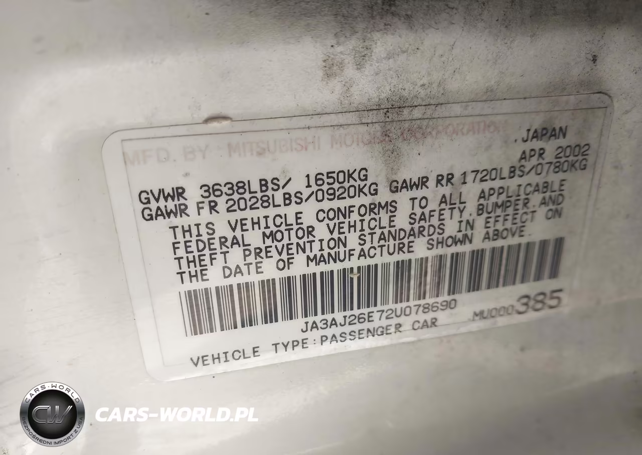 2002 Mitsubishi Lancer Es VIN:JA3AJ26E72U078690 - 9