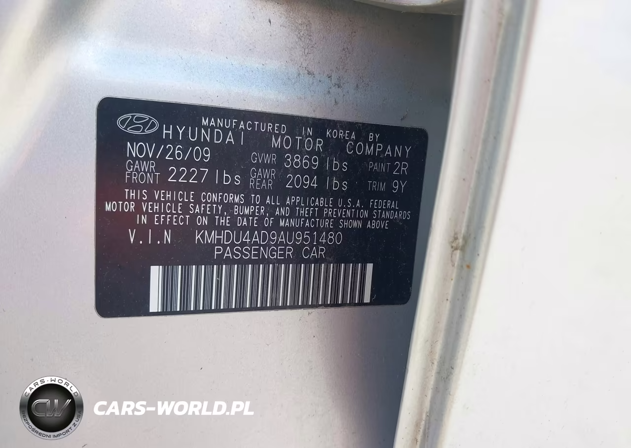2010 Hyundai Elantra Blue VIN:KMHDU4AD9AU951480 - 9