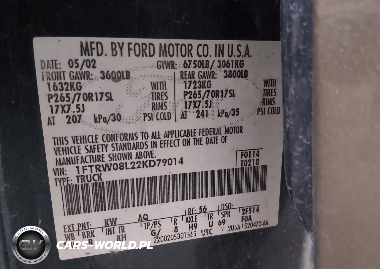 2002 Ford F-150 Lariat-Xlt VIN:1FTRW08L22KD79014 - 9