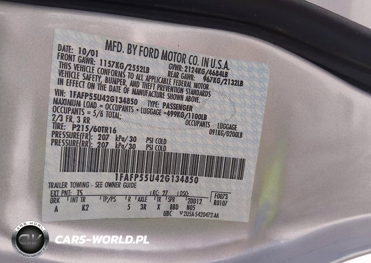 2002 Ford Taurus Ses VIN:1FAFP55U42G134850 - 9