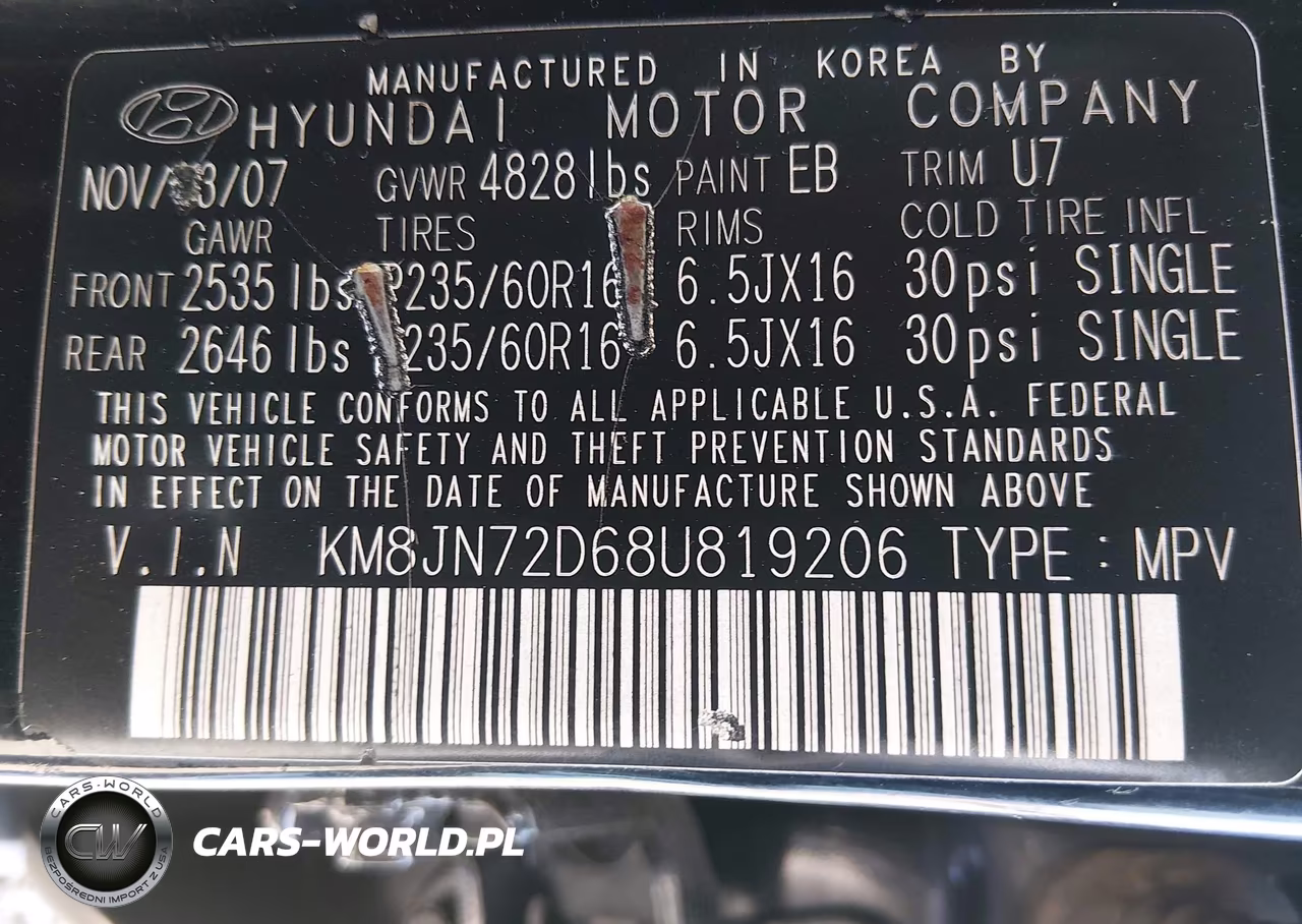 2008 Hyundai Tucson Limited V6-Se VIN:KM8JN72D68U819206 - 9
