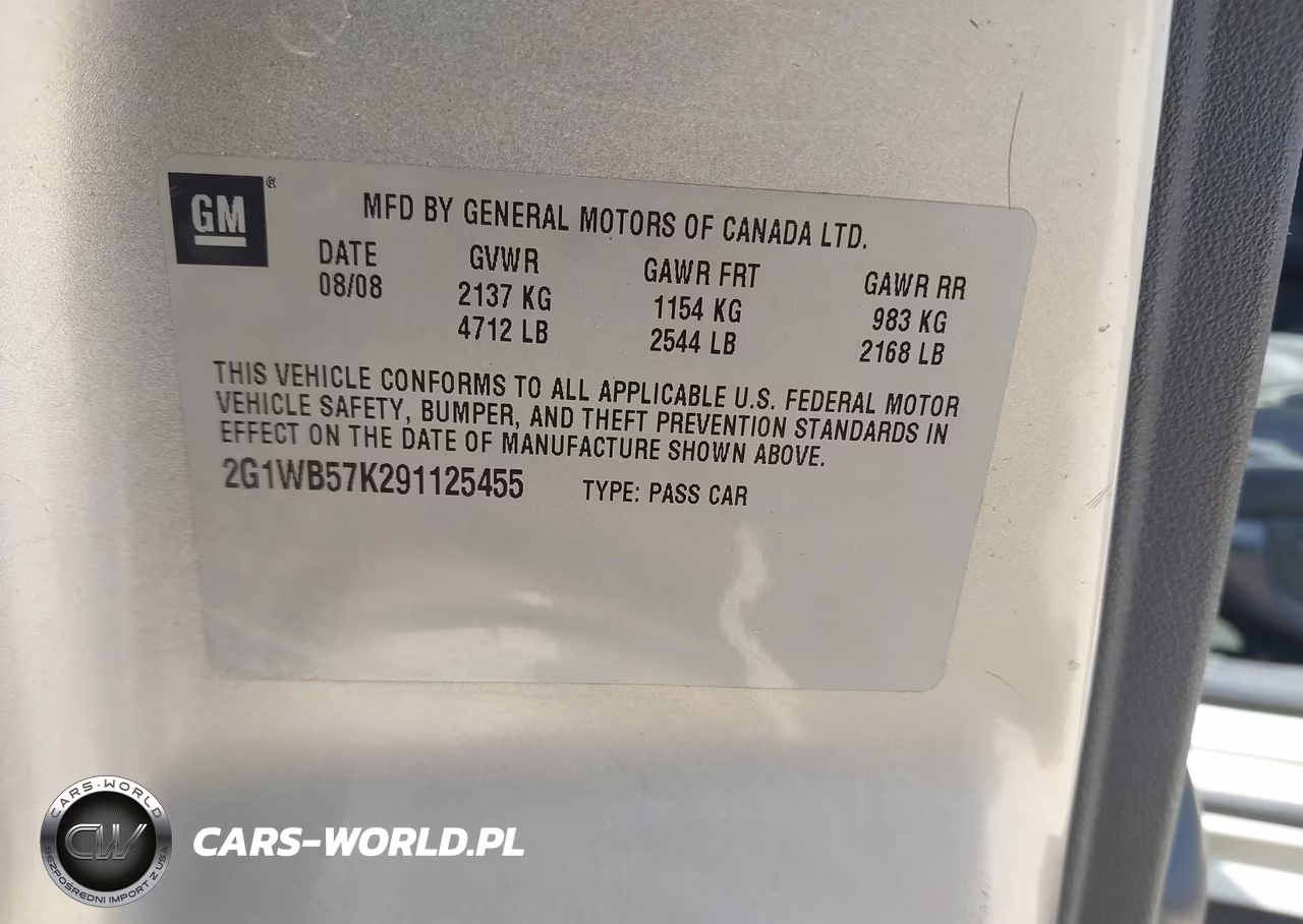 2009 Chevrolet Impala Ls VIN:2G1WB57K291125455 - 9