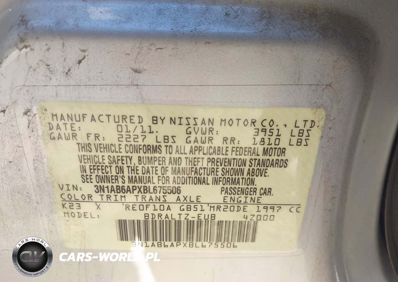 2011 Nissan Sentra 2.0S VIN:3N1AB6APXBL675506 - 9