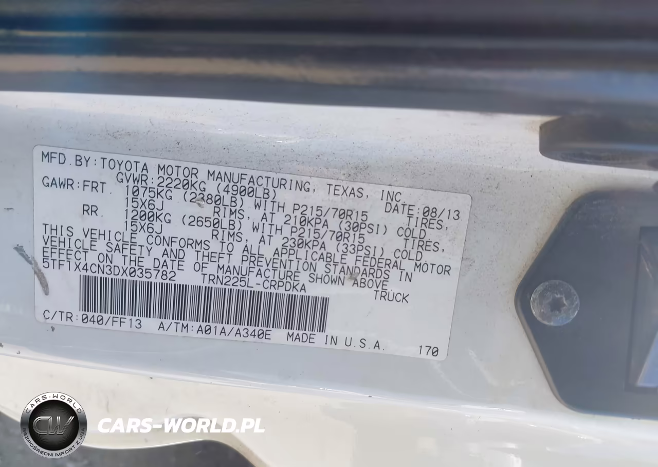 2013 Toyota Tacoma VIN:5TFTX4CN3DX035782 - 9