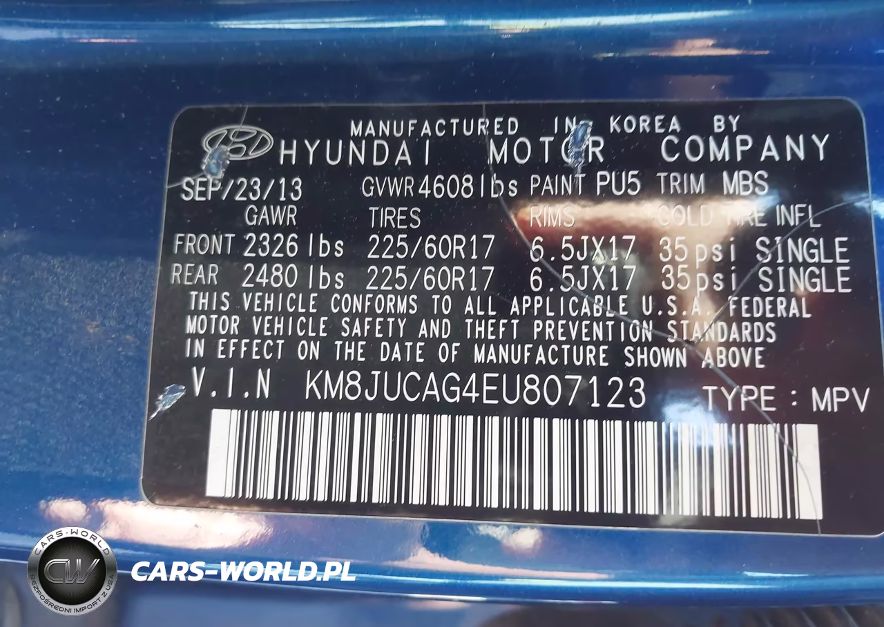 2014 Hyundai Tucson Se VIN:KM8JUCAG4EU807123 - 9
