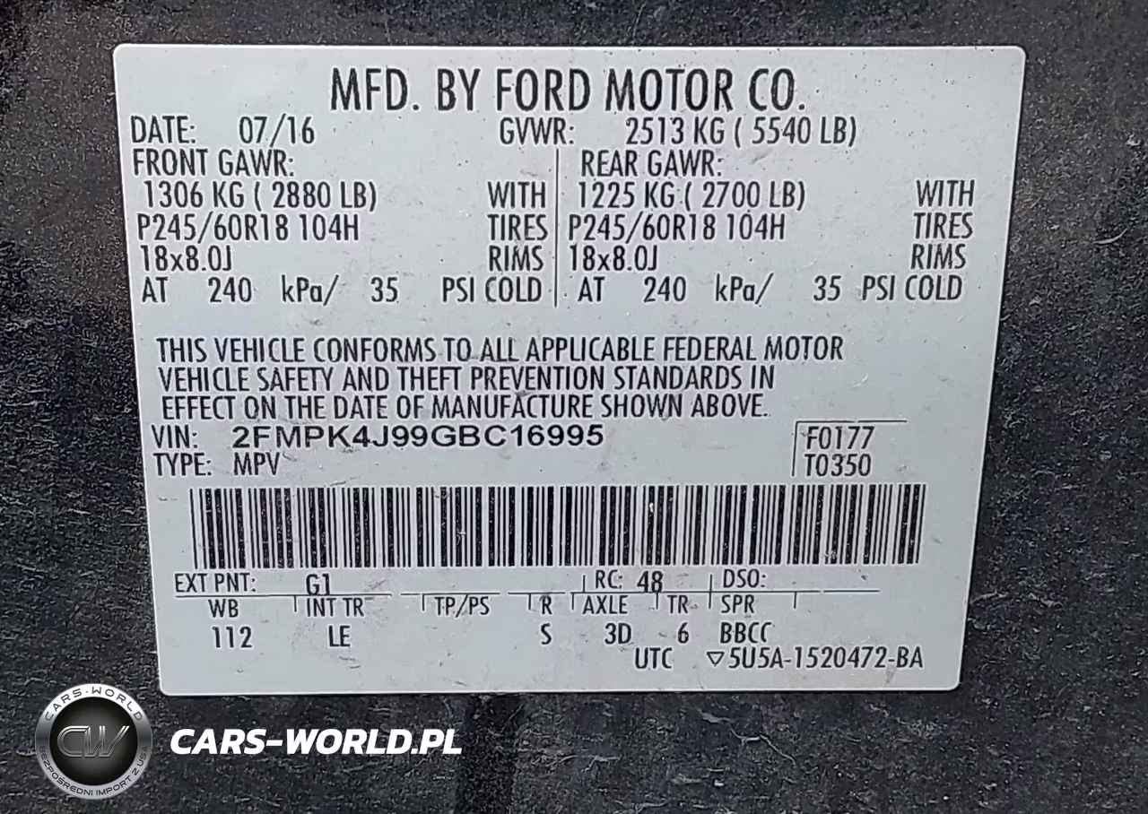 2016 Ford Edge Sel VIN:2FMPK4J99GBC16995 - 9