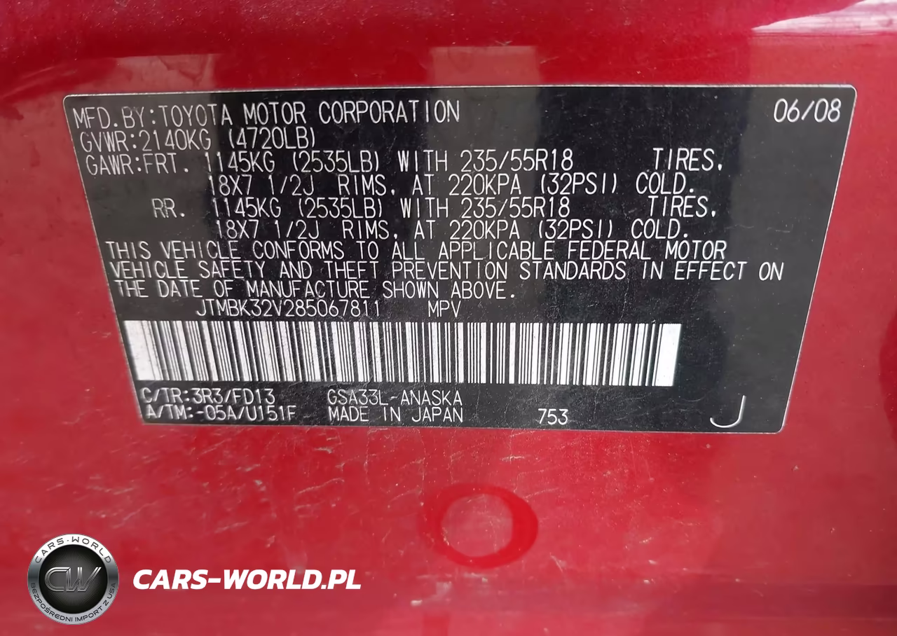 2008 Toyota Rav4 Sport V6 VIN:JTMBK32V285067811 - 9