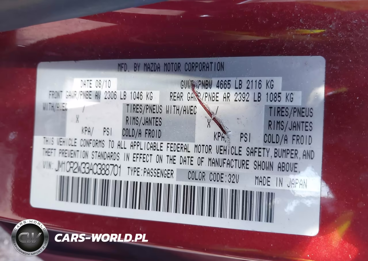 2010 Mazda Mazda5 Sport VIN:JM1CR2W33A0388701 - 9
